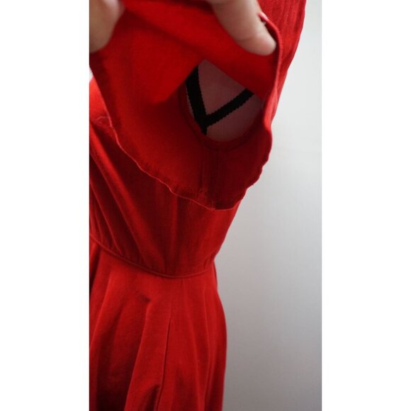CLOTILDE New York Red Fit & Flare Short Sleeve Dress w/ Pockets (Size 4) - Picture 11 of 13